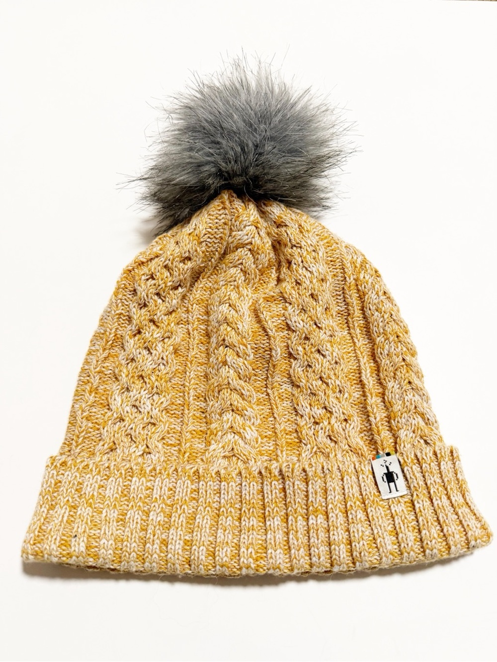 Smartwool Cable Knit Fur Pom Beanie